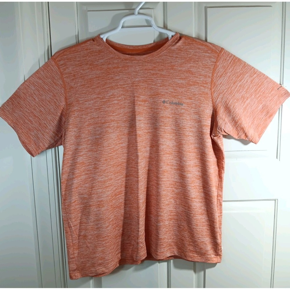 Columbia Omni-Wick Men's Short-Sleeve Shirt Orange/White Size LG Cooling Active